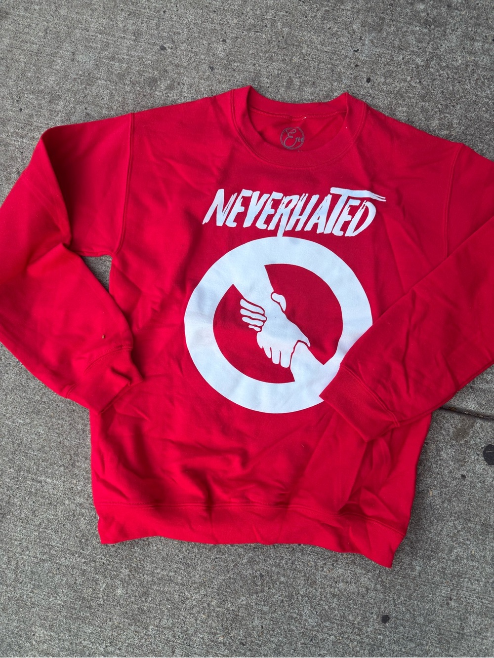 Red Graphic Crewneck Sweatshirt